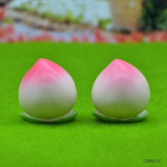 Miniature Model Peach Fruit 2Pcs (C0065-6) C0065-C