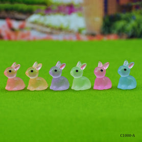 Miniature Model Rabbit Luminous 6Pcs (C1000) C1000-A