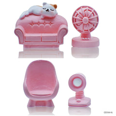 Miniature Model Sofa/Chair/Fan/Lamp 4Pcs (C0344) C0344-A