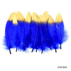 Feather Artificial Medium Colour&Gol 10pcs CFM-BGD