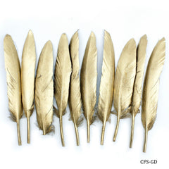 Feather Artificial Small Golden 10pcs CFS-GD