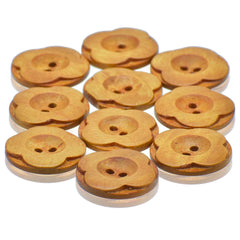 Decorative Button Wooden Flower Big 10pcs DBRB-2
