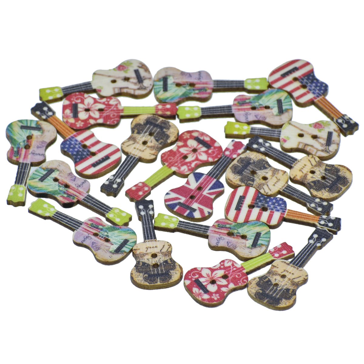 Decorative Button Wooden Guitar 20pcs DBWG-1