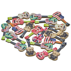 Decorative Button Wooden Guitar 20pcs DBWG-1
