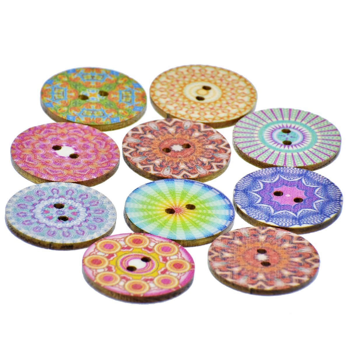 Decorative Button Wooden Round Small 20pcs DBWRS-1