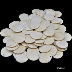 Decorative Wooden Pendant Plain Big 100pc 35MM DWPP02