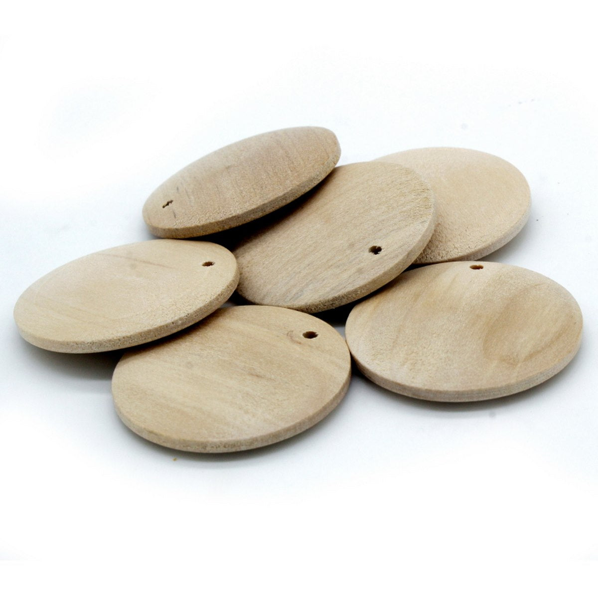 Decorative Wooden Pendant Plain Big 10pcs DWB35MM