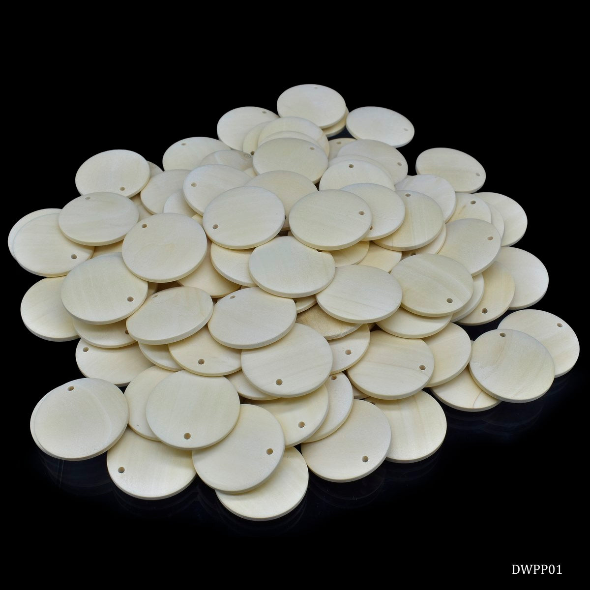 Decorative Wooden Pendant Plain Medium 100pc 30MM DWPP01