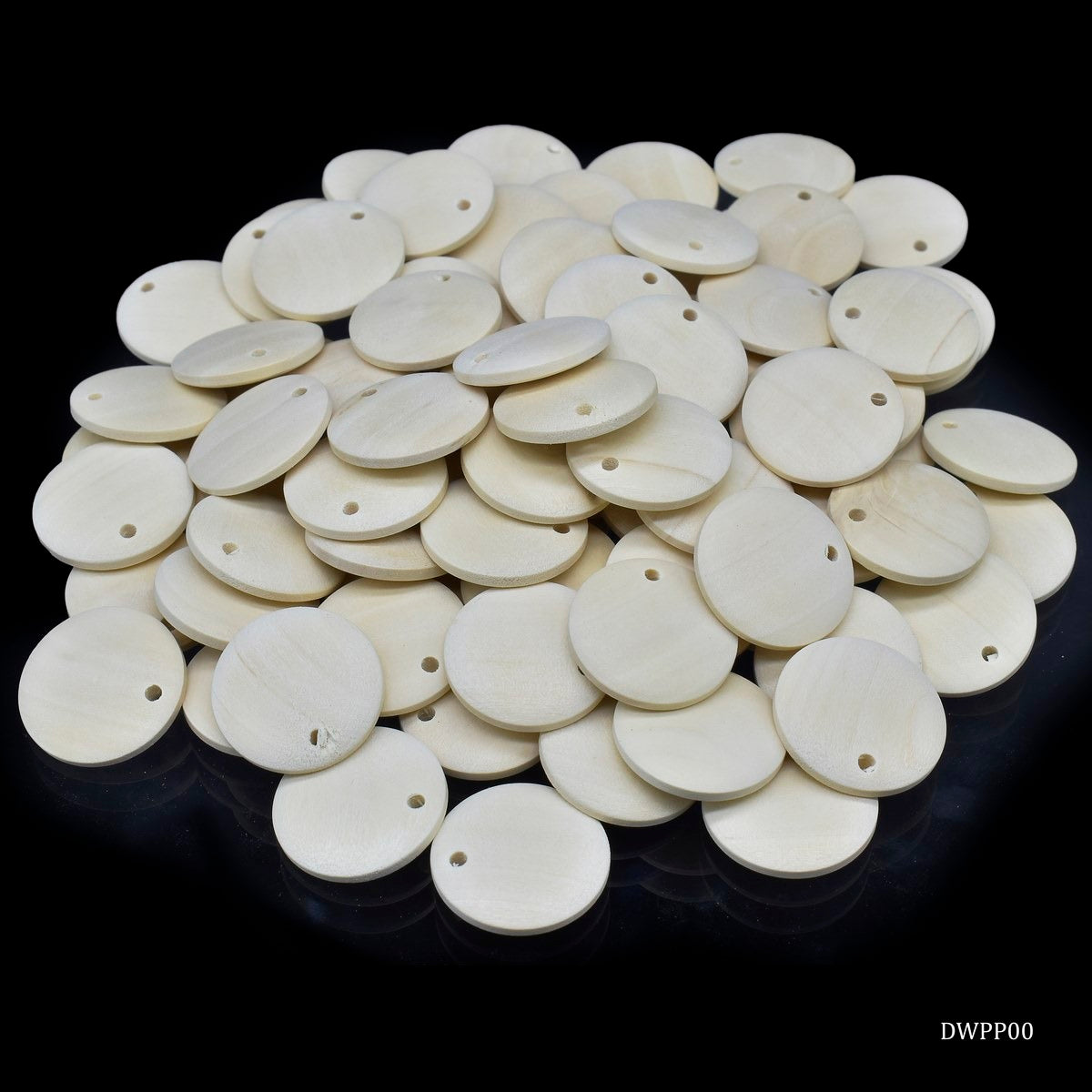 Decorative Wooden Pendant Plain Small 100pc 25MM DWPP00