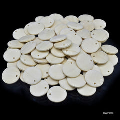 Decorative Wooden Pendant Plain Small 100pc 25MM DWPP00
