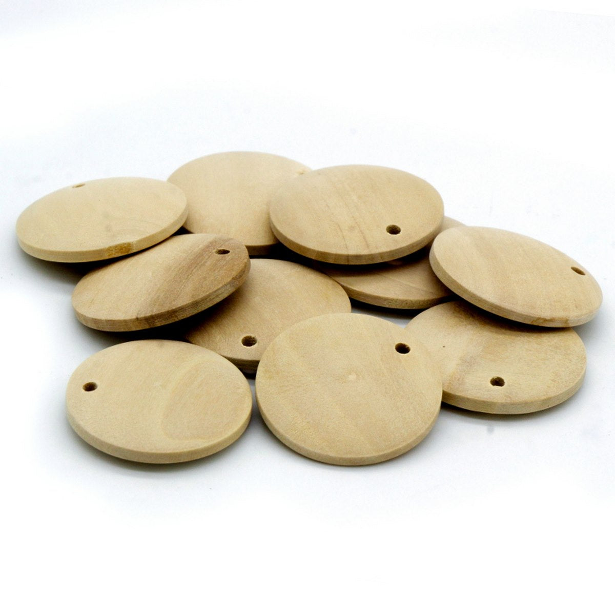 Decorative Wooden Pendant Plain Small 10pc DWB25MM