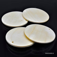 Decorative Wooden Pendant Plain XLBig 4pcs DWB50MM-N