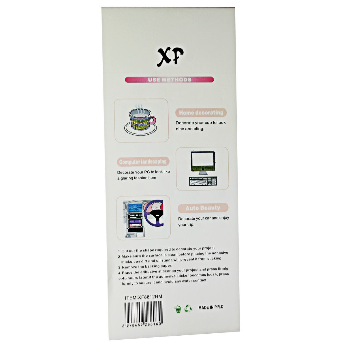 Sticker Crystal Heart Multi Colour Xf8812Fhc