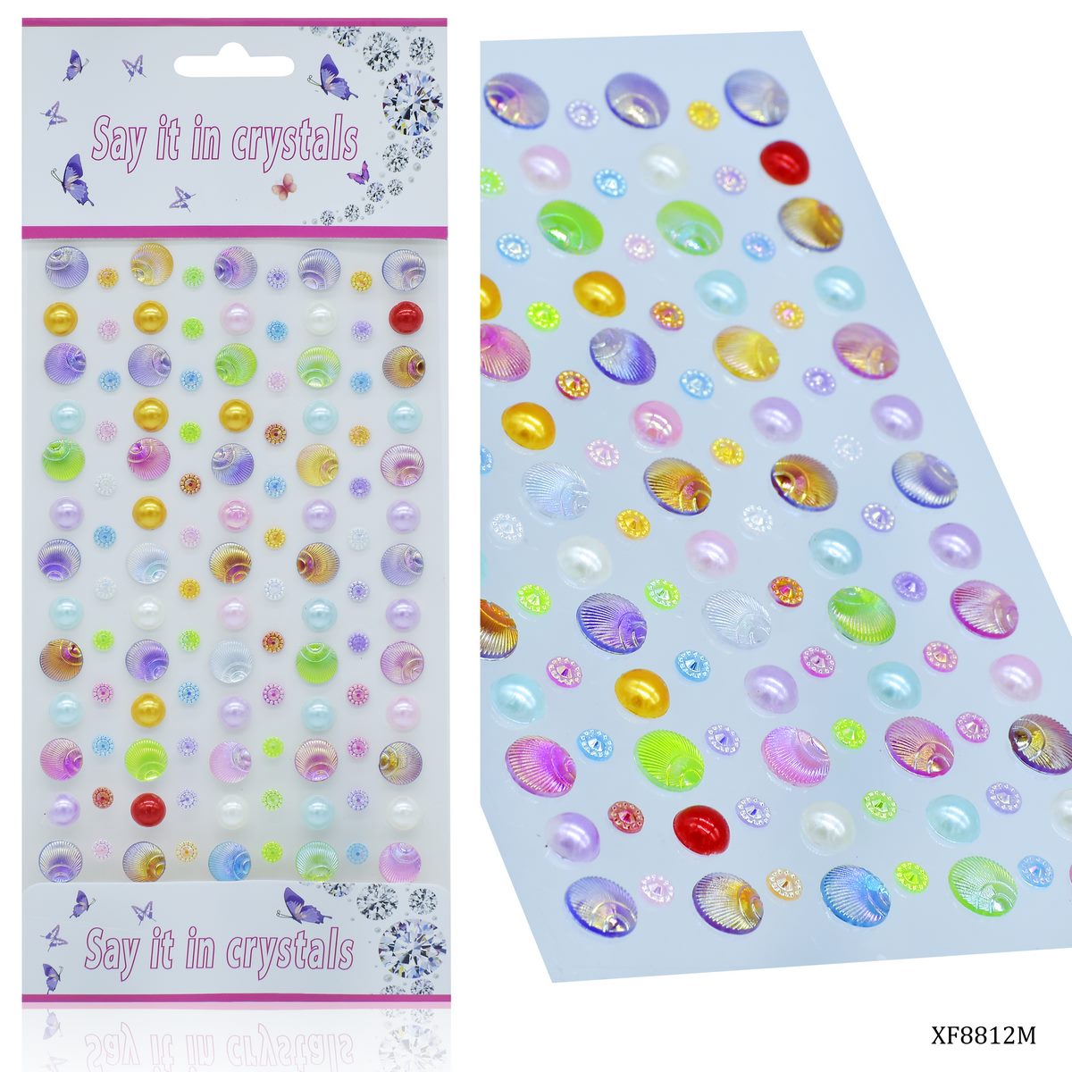 Sticker Crystal Round Multi Colour Xf8812M