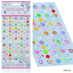 Sticker Crystal Round Multi Colour Xf8812M