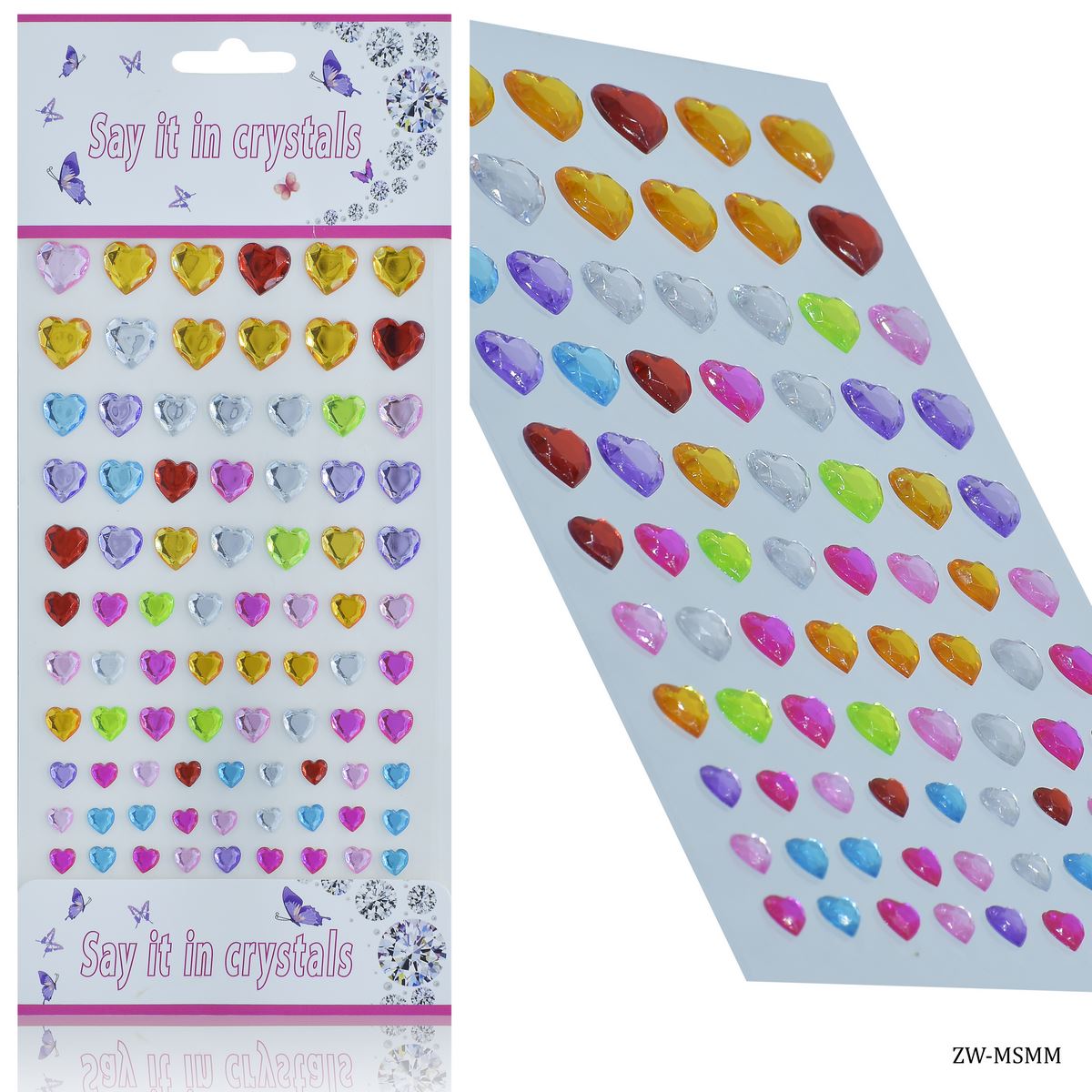 Sticker Multi Colour Hert Mix Size ZW-MSMM