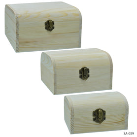 Wooden Empty Box Set Of 3 Pcs Top Oval Shape ZA-059