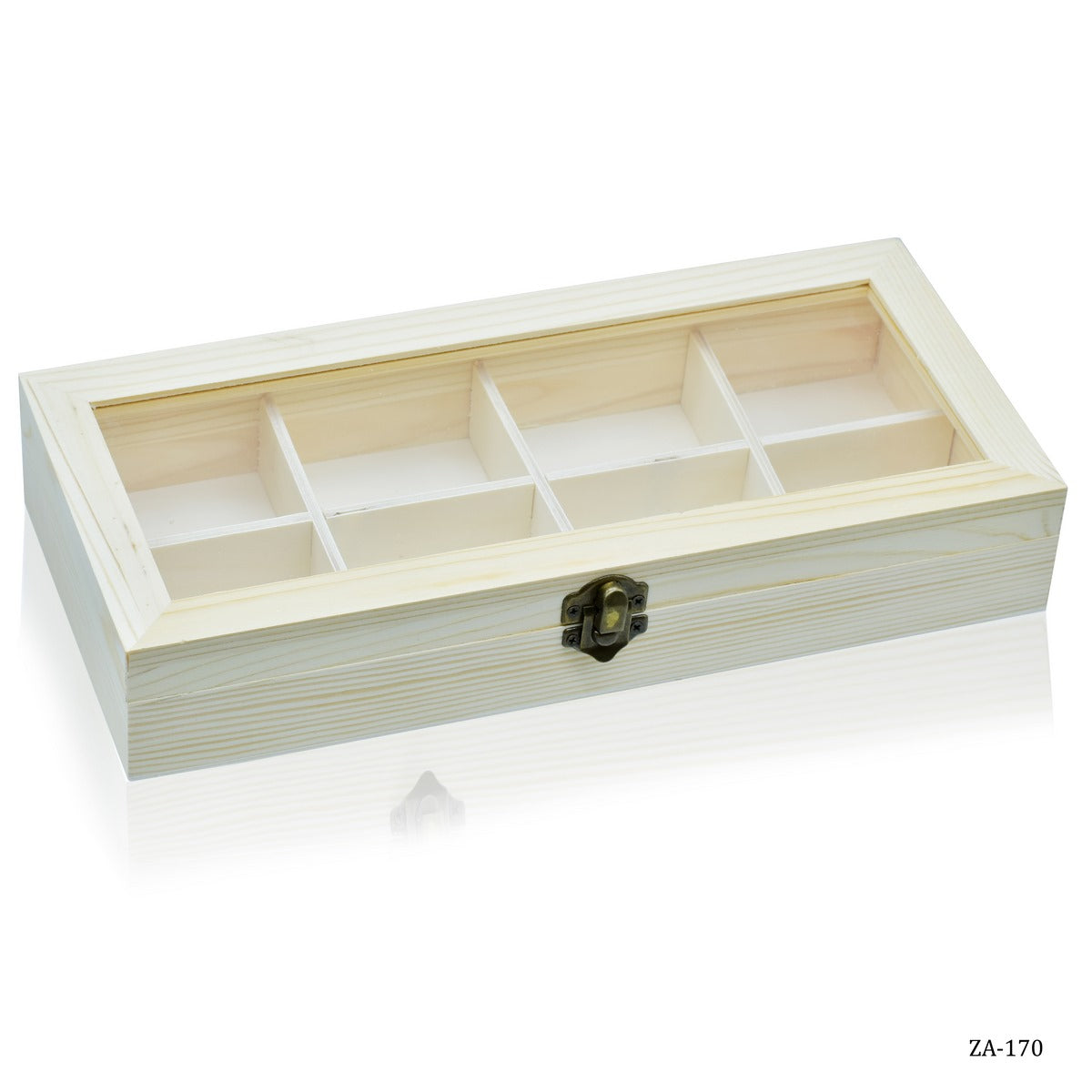 Wooden Empty Box Small Top Window Rectangl 11X5X2Inch ZA-170