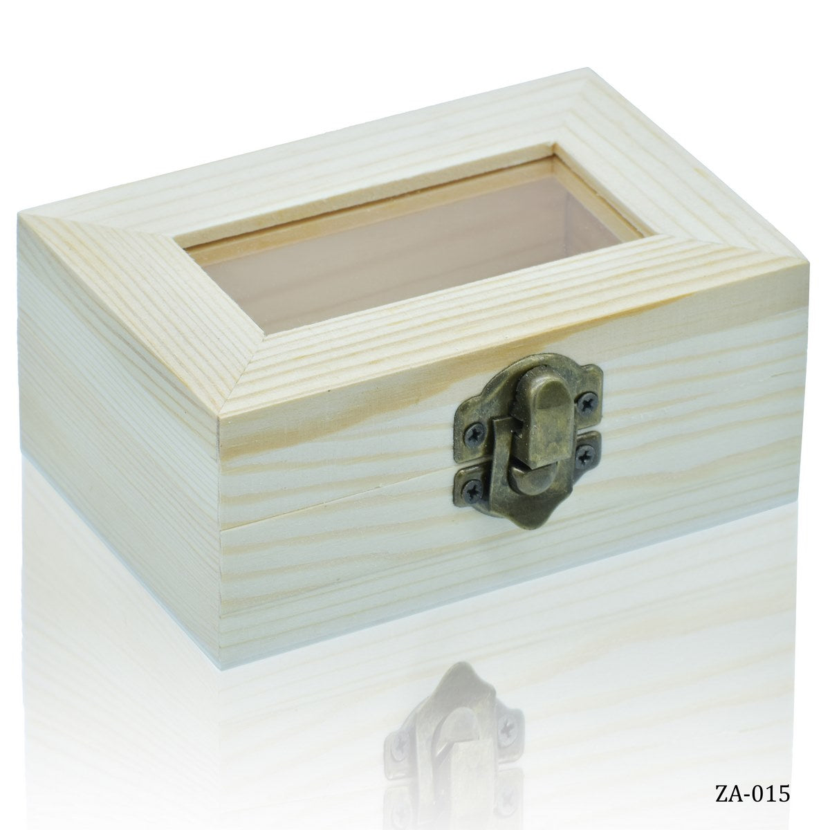 Wooden Empty Box Small Top Window Rectangle ZA-015