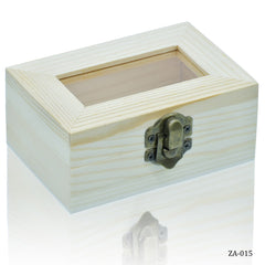 Wooden Empty Box Small Top Window Rectangle ZA-015