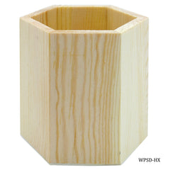 Wooden Pen Stand Decoupage Hexagon WPSD-HX