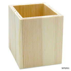 Wooden Pen Stand Plain Square Small WPSP01
