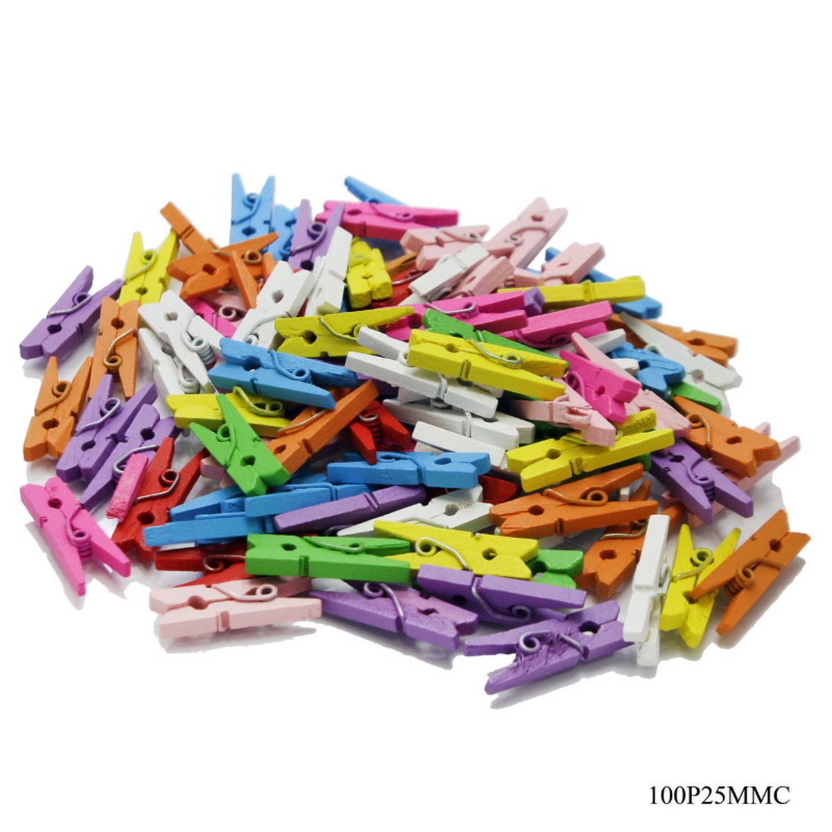 Wooden Clip 100pcs Mini Small Color 25MM 100P25MMC