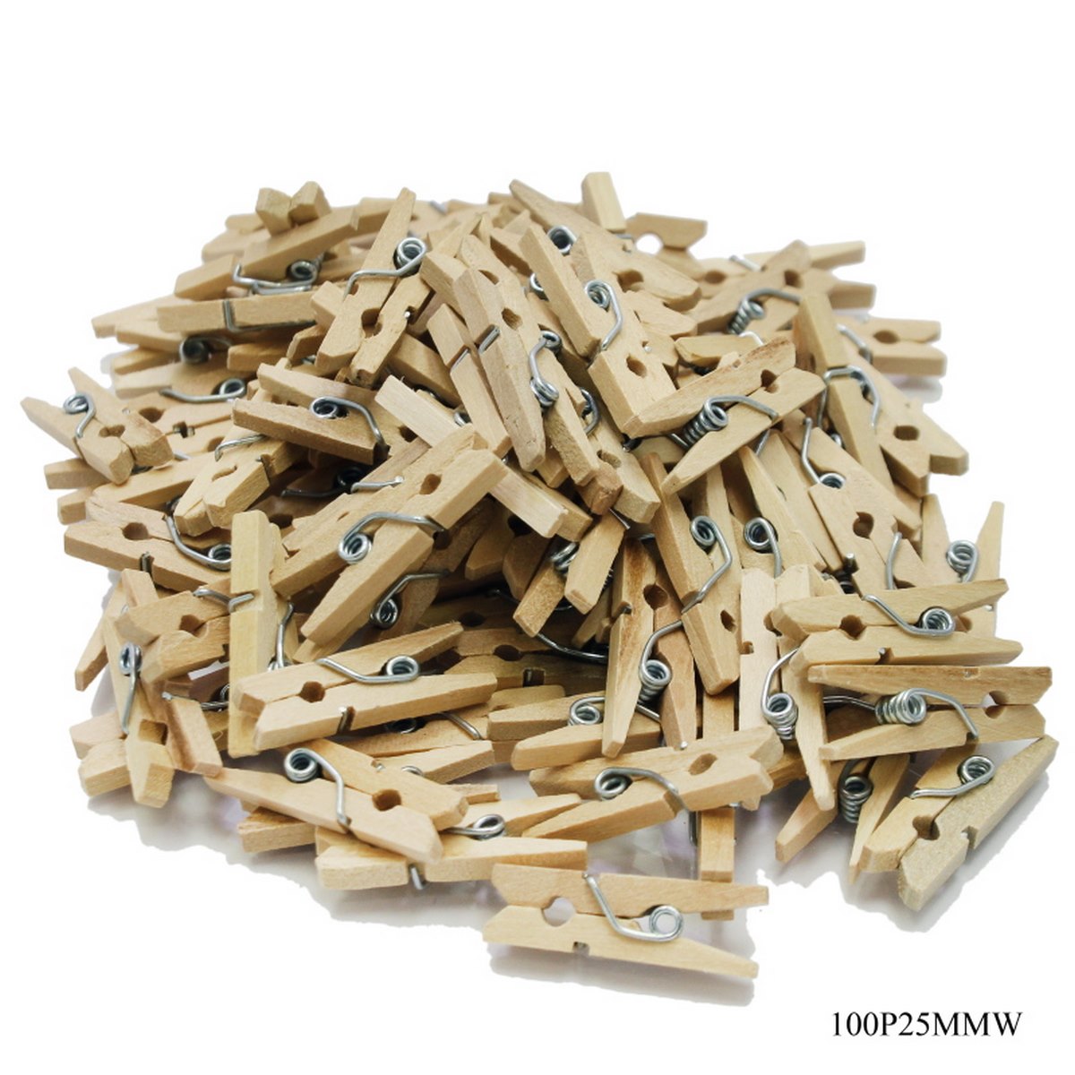 Wooden Clip 100pcs Mini Small White 100P25MMW