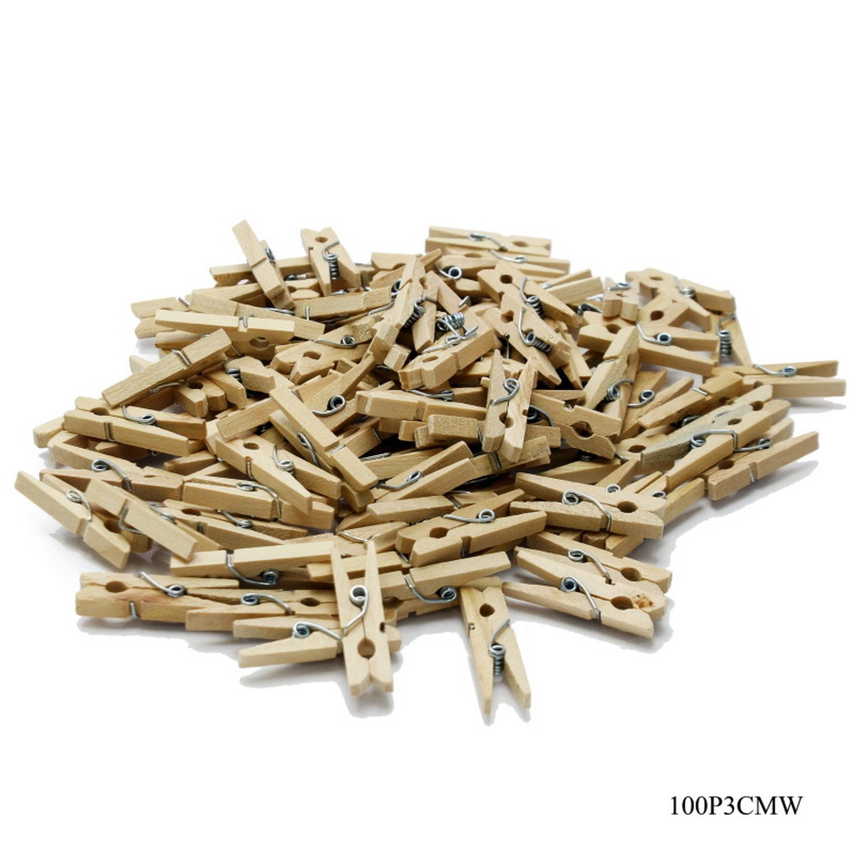 Wooden Clip 30MM 100pcs Small White 100P3CMW