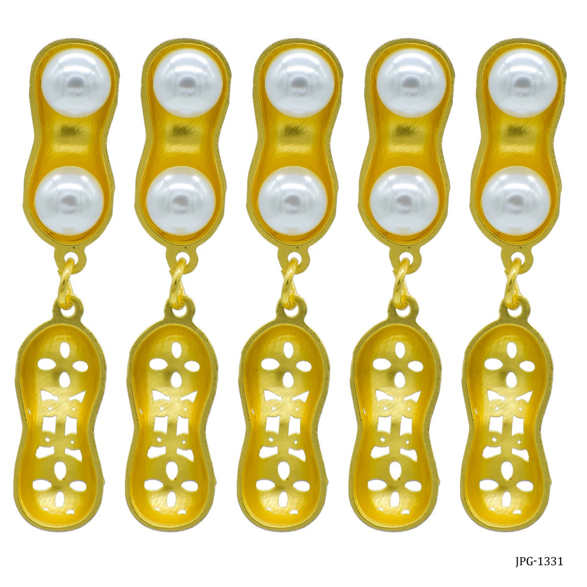 Metal Craft Fitting Gold 2 Pics Peanuts JPG-1331