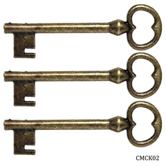 Craft Metal Charms Key Big 3pcs CMCK02