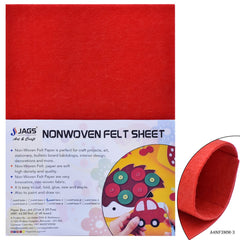 A4 Nonwoven Felt Sheet 3 MM 1 Pcs Red A4NF3MM-3