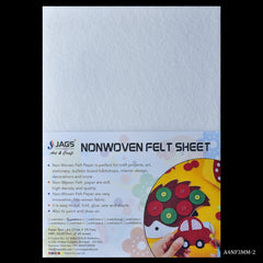 A4 Nonwoven Felt Sheet 3 MM 1 Pcs White A4NF3MM-2