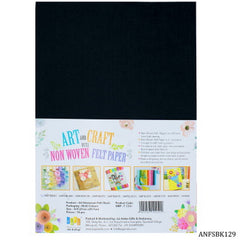 A4 Nonwoven Felt Sheet Black ANFSBK129