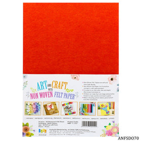 A4 Nonwoven Felt Sheet Dark Orange 70 ANFSDO70