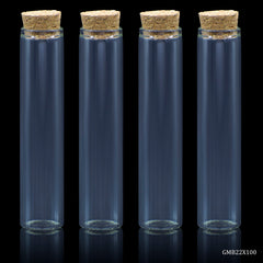 Glass Messages Bottle 4 Pcs Set 22*100 100MM GMB22X100