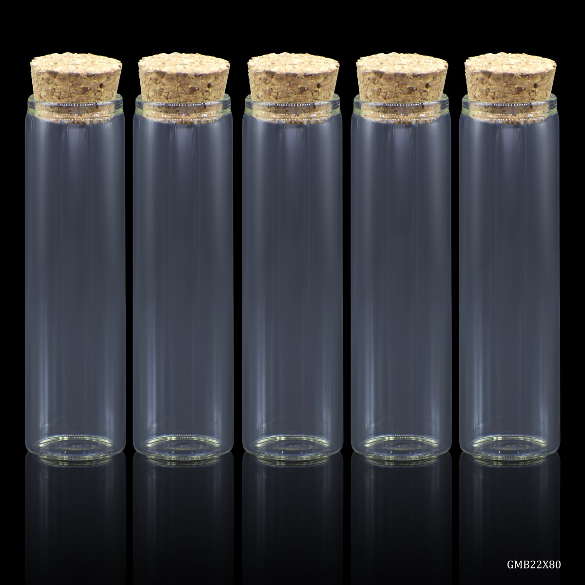 Glass Messages Bottle 5 Pcs Set 22*80 80MM GMB22X80