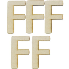 MDF Alphabets Letter 4Inch 5 Pcs MAL4-F
