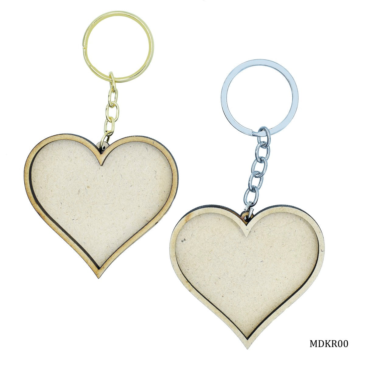 MDF DIY Key Ring 2 Pcs Set Heart MDKR00