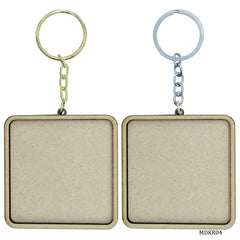 MDF DIY Key Ring 2 Pcs Set Square 2no MDKR04