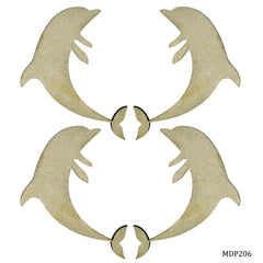 MDF DIY Plate 2 Inch 4 Pcs Set Dolphin MDP206