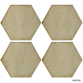 MDF DIY Plate 2 Inch 4 Pcs Set Hexagoan MDP208