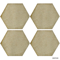 MDF DIY Plate 2 Inch 4 Pcs Set Hexagoan MDP208