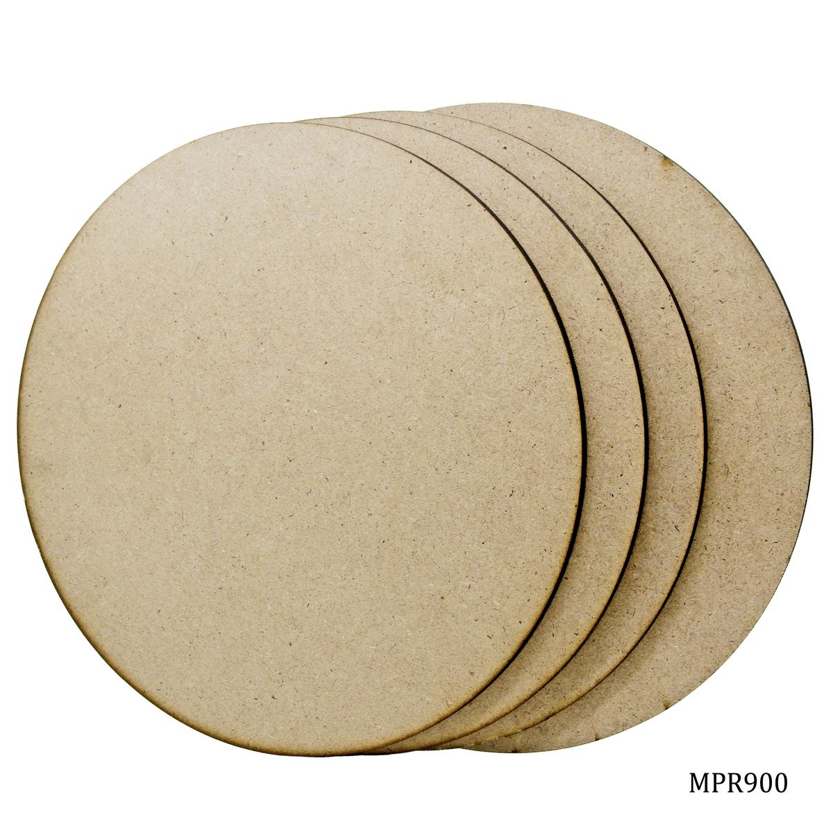 MDF Plate Round 9X9 4MM 4 Pics MPR900
