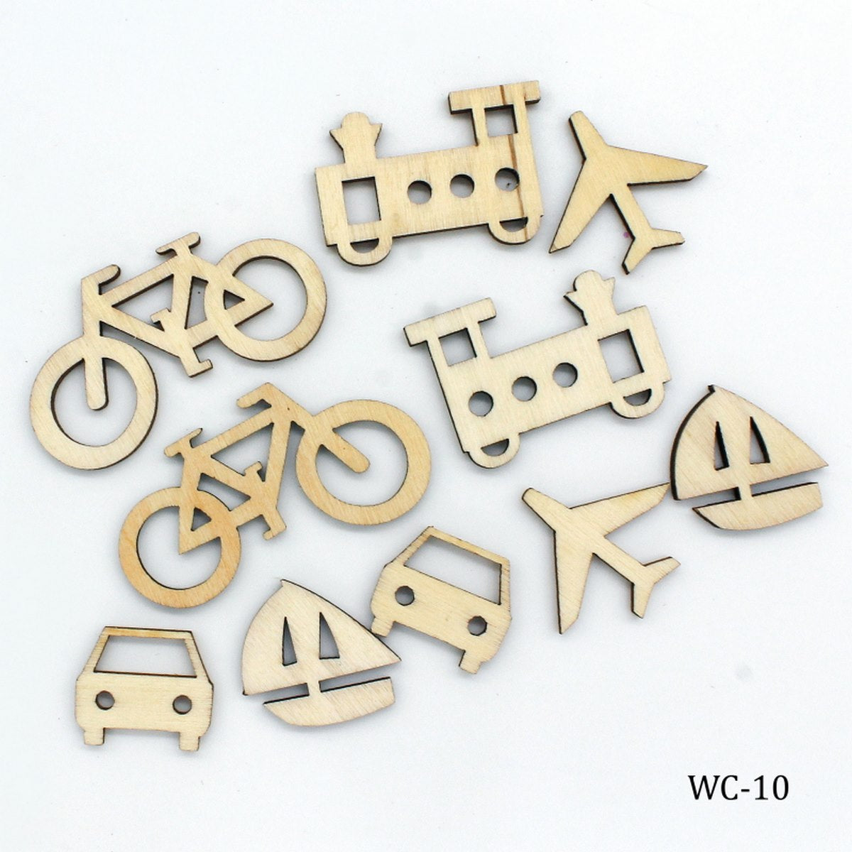 Wooden Craft Travel Vehicle Design Big 10pcs WC-10