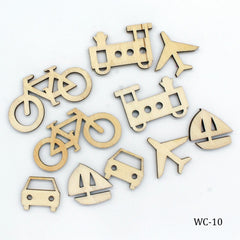 Wooden Craft Travel Vehicle Design Big 10pcs WC-10