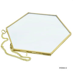 Photo Frame Brass Glass Hexagoan 8Inch PFBMH-8