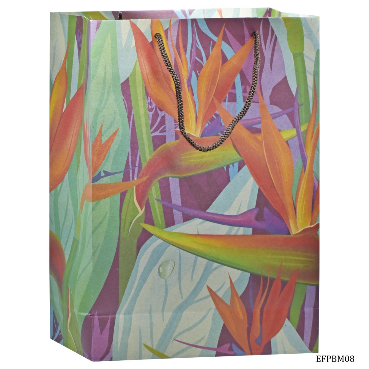 Eco Friendly Paper Bag Medium 12.2 X 7.2 African Fl EFPBM08