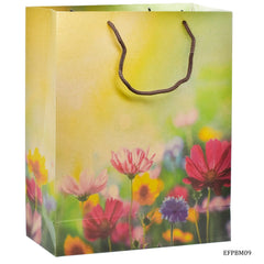 Eco Friendly Paper Bag Medium 12.2 X 7.2 Flower EFPBM09