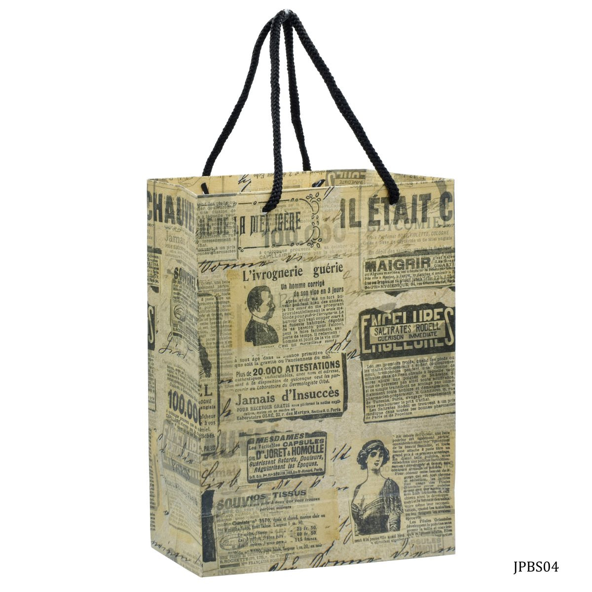 Jags Paper Bag Small Vintage Newspaper A5 JPBS04